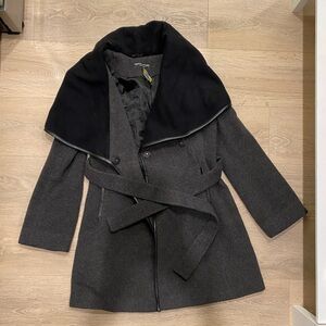 Stylish Gray and Black Trench Coat